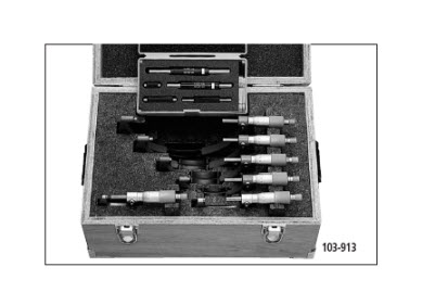 Outside Micrometer Set "Mitutoyo" M. 103-913-30 Range 0-150 mm.